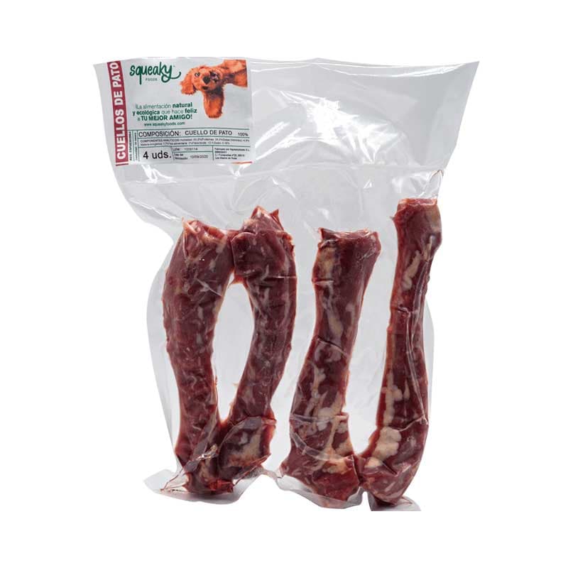 Cuellos de pato congelados Squeaky para perros 4uds