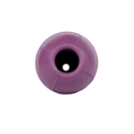 Juguete Conic lila para perros, vista desde abajo mostrando su diseño con orificio central.