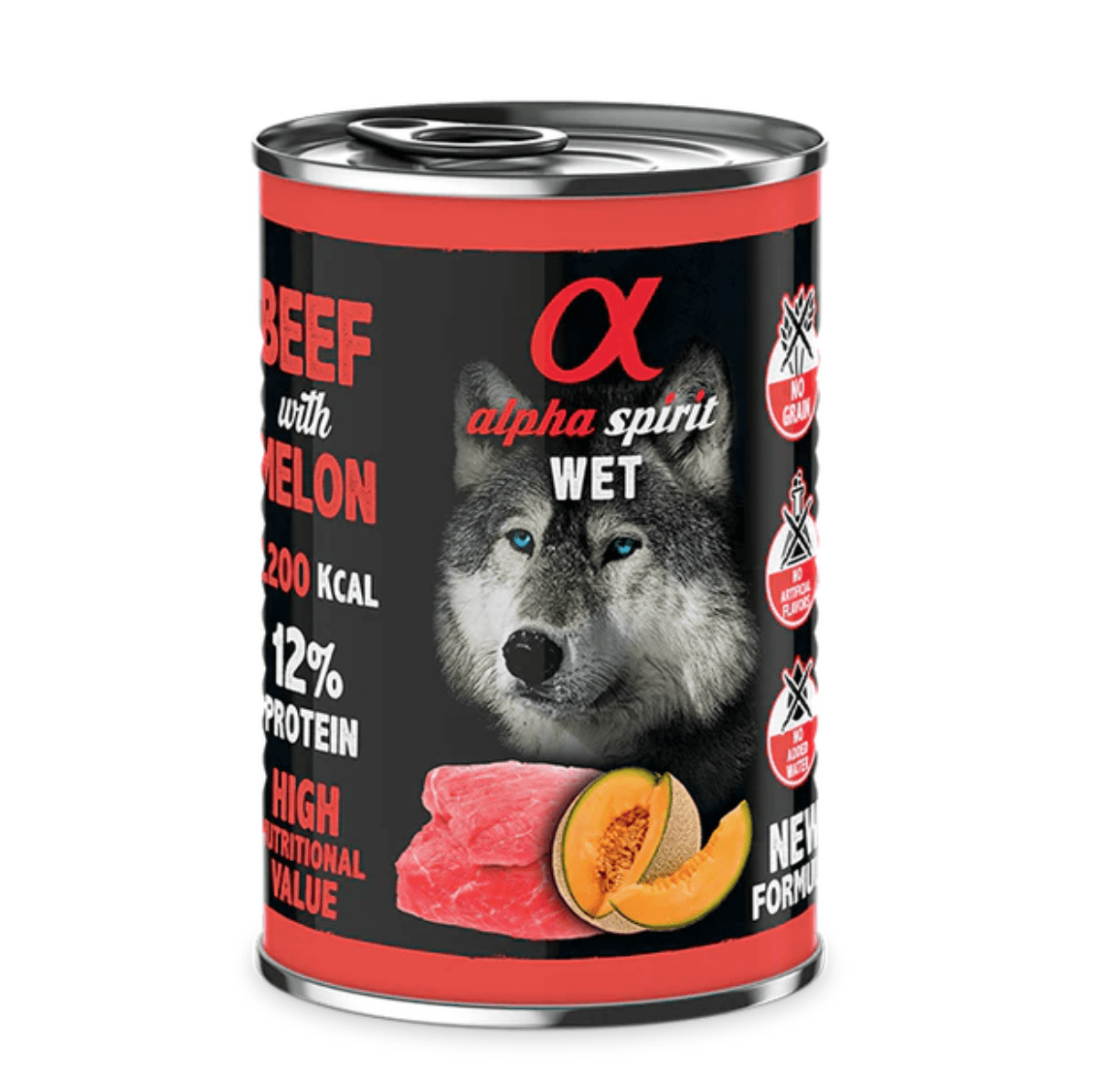 Alpha Spirit WET Dog Ternera con melón1